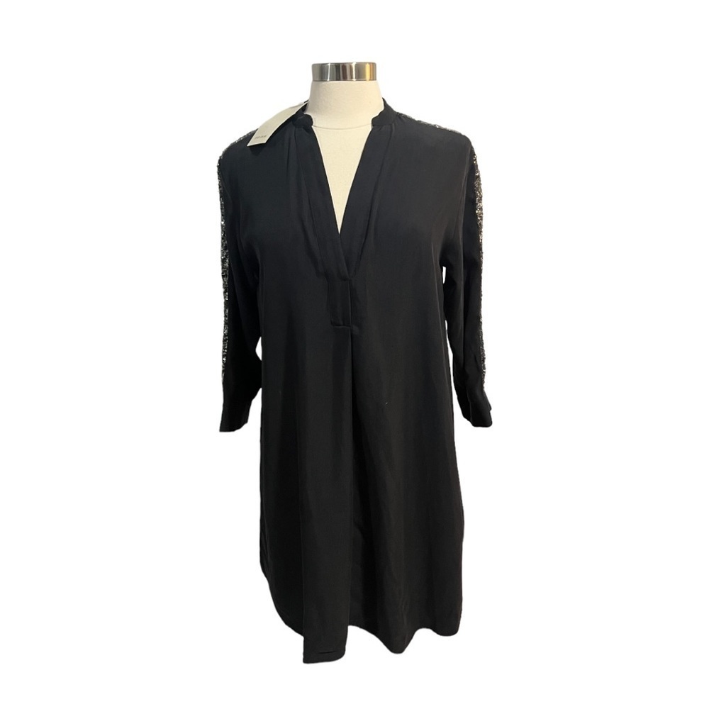 ZARA BASIC Tunic Dress Pullover Sequins Black Lyo… - image 3